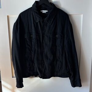 Men's Black Jacket - Classic Button Front Coat